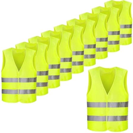 Sikkerhedsveste 10 stk. Auto Gul Reflekterende Sikkerhedsveste Punkteringsveste