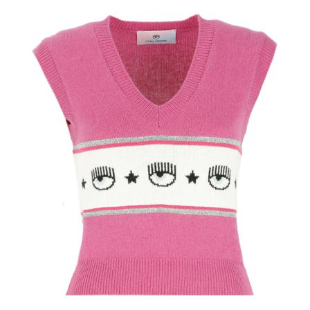 Chiara Ferragni Collection Sleeveless Strik Pink, Dame Striktrøjer
