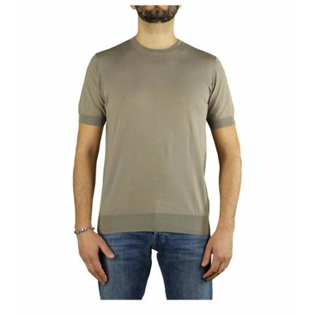 Paolo Pecora Crew Neck Jumper With Short Sleeve Brun, Herre Strik