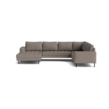 Rouge U-sofa, venstrevendt - Basel Lys Gråbrun - 344x254x89 - Sofa, u-sofa