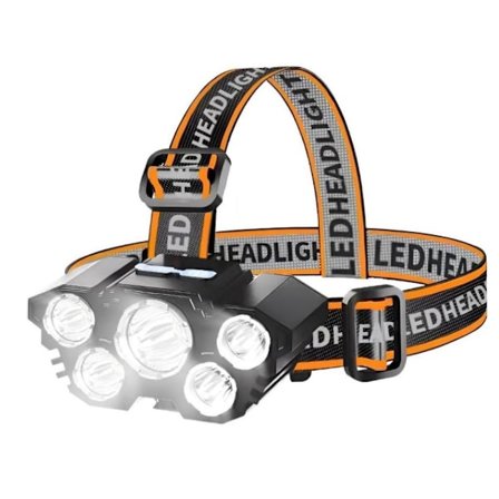 Genopladelig pandelampe, lyse LED'er pandelampe lommelygte til udendørs løb, jagt, camping