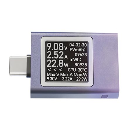 Type-C-liitännän jännitteiden virrankapasiteetin puhelimen testausmittari Type-C-testeri laturin tunnistin monitoimitesterimittari