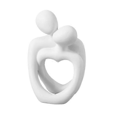 Par Skulptur Minimalistisk Harts Kramande Älskare Staty Skrivbord Abstrakt Par Staty för