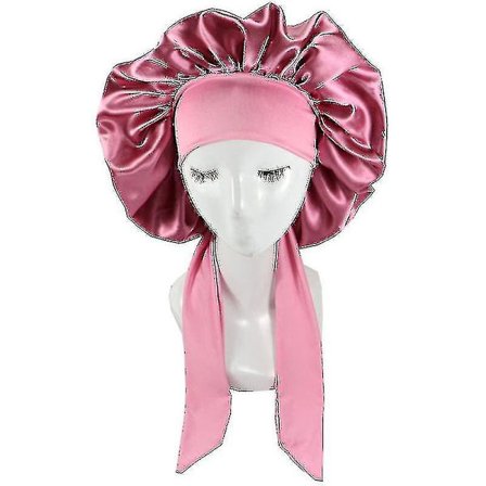 Silke Bonnet Satin Bonnet For Soving Bonnet Med Bånd Nattlue