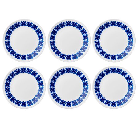 Rörstrand Mon Amie Tallerken 24 cm 6-pak - Hvid med mønster | KitchenOne