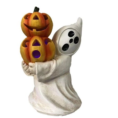 Halloween Ghost Pumpkin Resin Ornament Ghost Holding Pumpkin