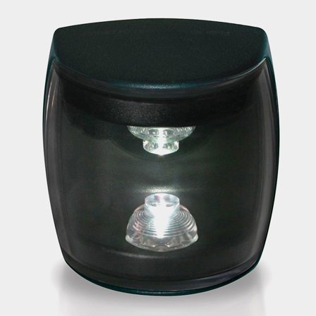 Toplanterne for topmontering Hella Naviled Pro, 4 W, 9 - 33 V, 225°, sort plast/grilamid, 90 x 87 x 56 mm, hvid, til både <50 meter + lyskilde LED 4 W