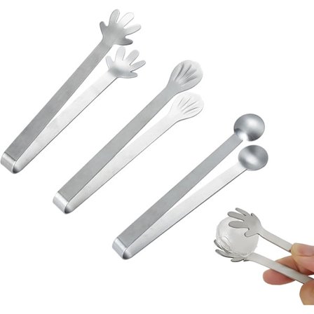 3 kpl Jääpihdit Pienet Metallipihdit Söpöillä Muotoilluilla Hampailla Sokeripaloille Ämpäri Cocktailkuutiot Mini Leikkelelautanen Pienet Pihdit 