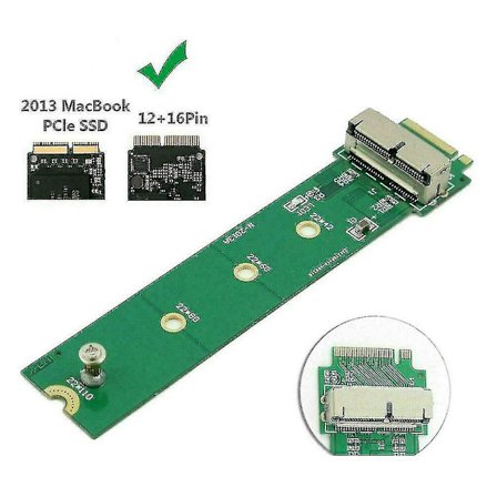 12+16-nastainen SSD M.2 NGFF PCI-e -sovitinmuunnin MacBook Pro Air -tietokoneille