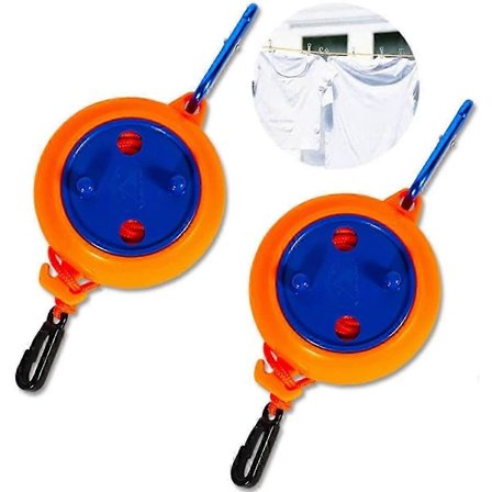 Uttrekkbar Klesnor 8M, 2 stk Klessnor med Hengende Spenne Reise Bærbar