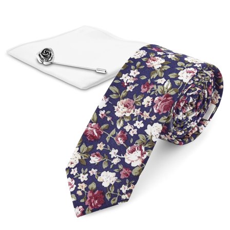 Conjunto de Acessórios para Fato Prateado e Floral para homens - Conjuntos de lenço de bolso