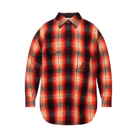 Lanvin, Oversize shirt Rood, Heren, Maat:M,wol,ruitpatroon
