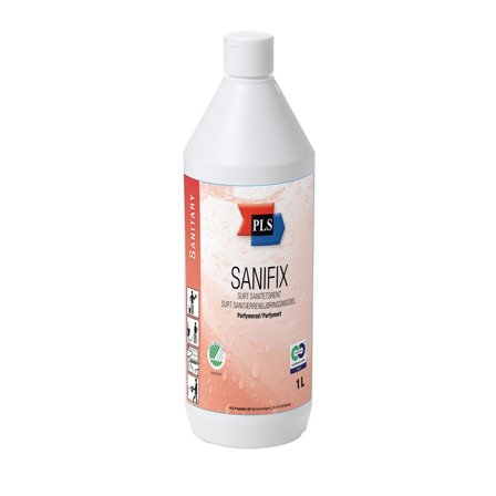 PLS Sanitetsrent Sanifix parfymerad 1L - Lyreco - Städ och hygien - Rengöringsmedel - Sanitetsrent