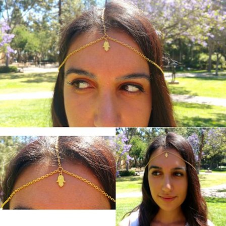 Hårbånd med perlekæde til kvinder - tiara til brude