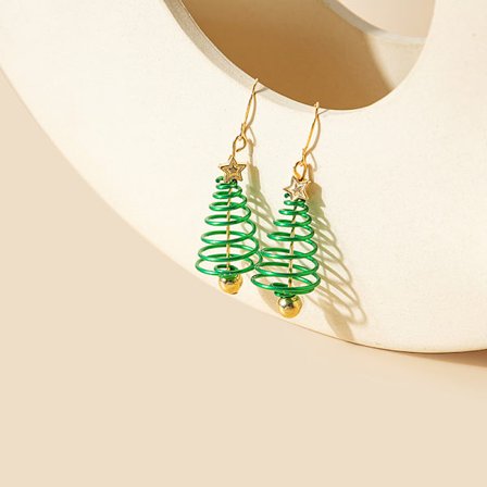 1 par juletræøreringe hule niche øreringe