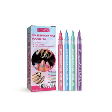 Nagelkonst Graffiti Pen Blomma Vågor Randiga DIY Målnings Gel Pen Snabbtorkande Gel