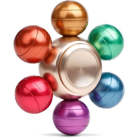 Regnbuefarget Dragon Ball Spinner - Fidgetleke i metall - Stressreduserende gave til barn/voksne