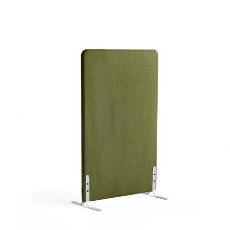 Raumtrenner ZONE, 1360 x 800 x 46 mm, Stoff Hush, weiße Beine, waldgrün
