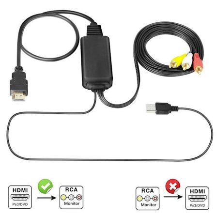 HDMI til AV 1080P HDMI til RCA Konverter 3RCA CVBS Komposit Video Audio HDMI til AV Adapter til TV DVD PAL PS3 NTSC