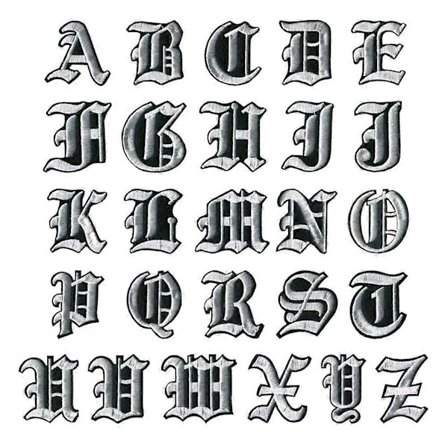 Engelske alfabetbokstaver blandet brodert sy på merke Stryk på for klær_Bra saker