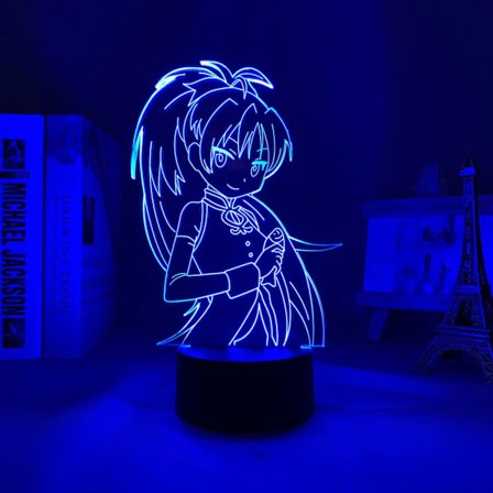 WJ Puella Magi Madoka Magica Kyouko Sakura Figur LED Anime Lys til Børneværelse Dekoration Fødselsdagsgave Værelse Dekor Natlampe