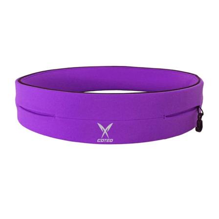 Fanny Pack juoksuhihna vyötärölaukun organizer Korkea elastinen urheilullinen neljä porttia Purple XL