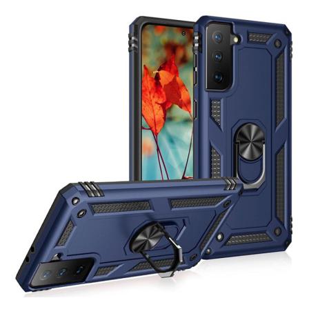 Skalo Samsung S21 Fe Armor Hybrid Metallring Skal - Blå Blå
