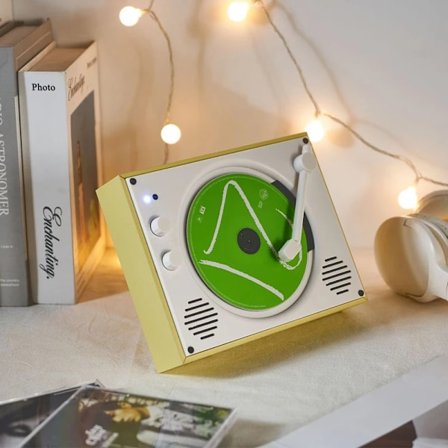 Wilress Väggmonterad Bluetooth Högtalare Klassisk Retro Förlustfri CD-spelare med Fjärrkontroll Musikspelare Stöd U Disk AUX Uppspelning