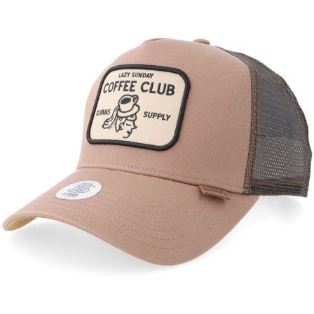 Djinns - Beige trucker Keps - Hft Cap Coffee Head Light Brown A-frame Trucker @ Hatstore