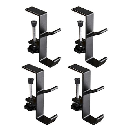 4 stk. Klemmebeslag Værktøjskrog til Håndtasker Rygsæk - Under Bordsmontering Holder Taskeophæng, Bordorganisator til Skole & Kontor
