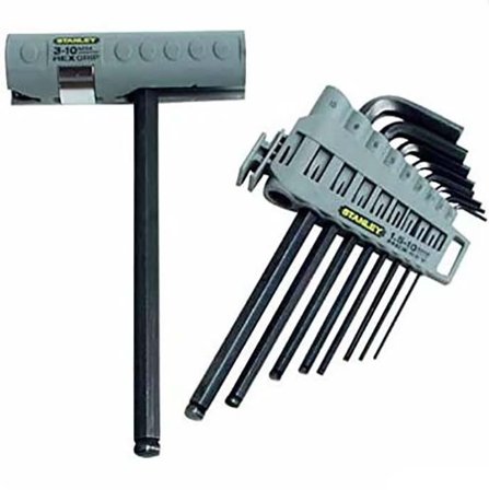 STANLEY 0-89-904 Kuusiokoloavainsarja 9 osaa, 1,5-10 mm, + T-kahva, Käsityökalut