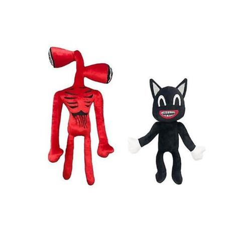 2 stk/sæt Anime Sirenhead Plys Legetøj Sirene Hoved Fyldt Dukke Juguetes Legends Horror Sort Kat Peluches Legetøj Til Børn Gaver