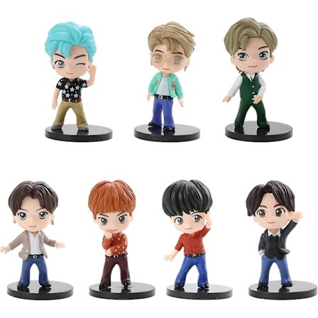 7 Pakke Bts Kake Toppers Figur, Pvc Modell Leke Tøffe Bangtan Boys Grupper A.r.m.y Actionfigurer Dukker Gave Til Jenter - -