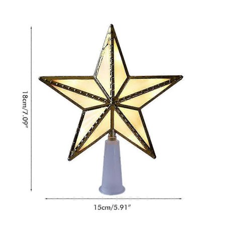 LED Stjerne Juletre Topp USB og Batteridrevet Lysende Ornament for Juledekorasjon