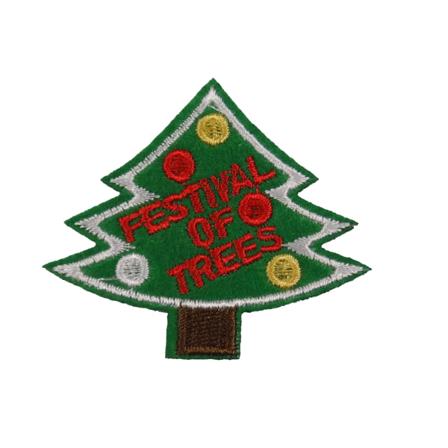 2st Tygmärken -Julgran - Storlek 6,4cm grön 64 mm