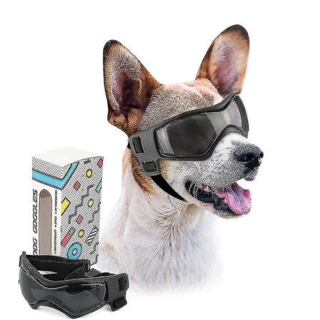 Hunde Goggles Lille Race, Nem at Bære, Justerbar Uv/Vind/Støv/Tåge Beskyttelse Sort
