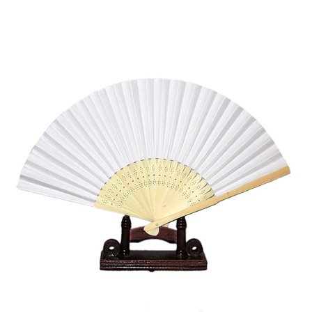 Solfjäder - Vit [F] - Enfärgad i papper