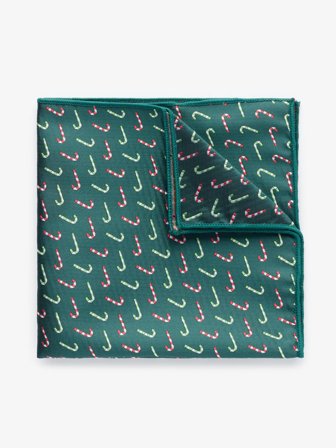 John Henric Men's Grünes Einstecktuch Weihnachten Size Onesize