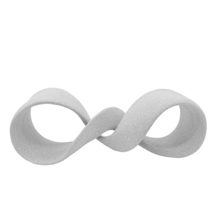 Hvid polyresin dekorativ knude, 37x12x15 cm