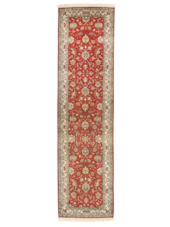 Dywan Orientalny Kaszmir Czysty Jedwab 65X239 Chodnikowy Brunatny/Ciemnoczerwony (Jedwab, Indie)