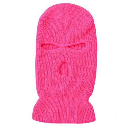 Neon Rosa Balaklava Skidmask Rånarluva