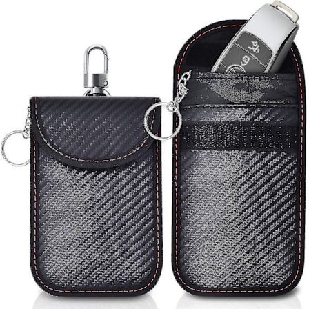 2-pakkaus Faraday-pussi autoavaimille, varkaudenesto Faraday-pussi autoavaimille, rfid-autoavaimen signaali-