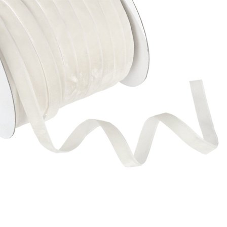 50yards 10mm Fløjlsbånd Flockende Silke HVID