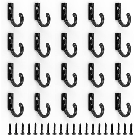 50 kpl Vintage Koukkuja, Mini Vaatekoukku 50 Ruuvilla, Sinkkiseosmateriaali, Vintage