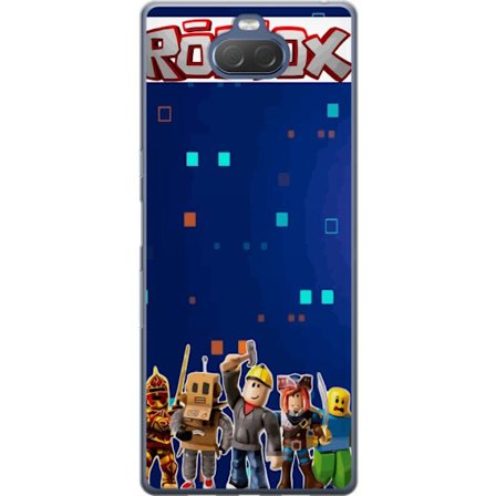 Kompatibel Mobilcover til Sony Sony Xperia 10 Plus Roblox spil-inspireret illustration med karakterer og logo farverig gaming design til børn og game