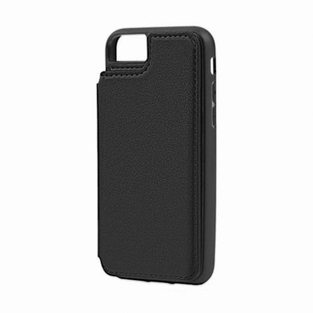 PU Leather Back Flip Kickstand Card Case Black For iPhone 6/6S/7/8