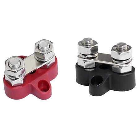 2 stk 48V DC Maks M6 Batteri Strømfordelings Terminal Samleskinne Stud Koblingspunkt Sett