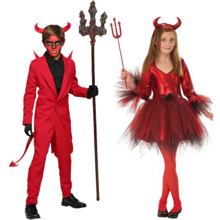 Flickor och pojkar Devil Costume, Halloween-klänning Girls L