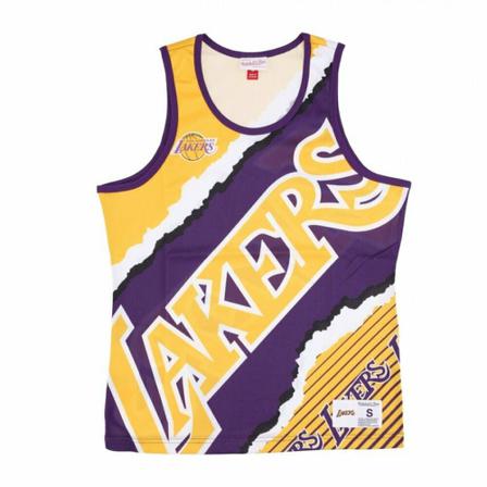 Mitchell & Ness, basketball tank top nba jumbotron 2.0 mesh tank hardwood classics loslak Żółty, Mężczyzna, Rozmiar: L