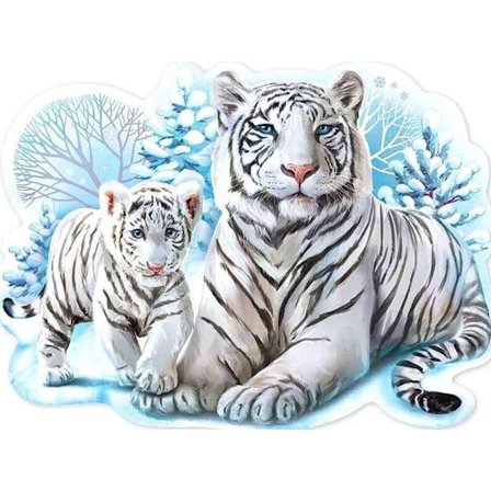 30 x 40 cm, sort-hvid stribet tiger Diamond Painting Embroi